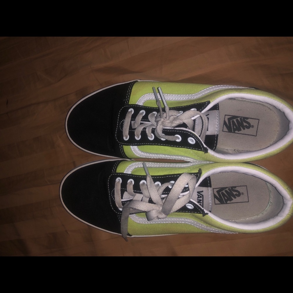Neon-Green Checkerboard Vans
